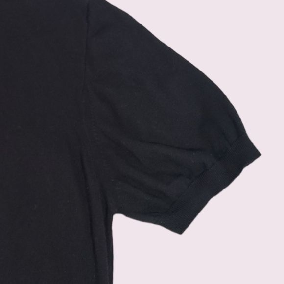 Vintage Mondo di Marco Black Crewneck Ribbed Sleeves & Hem Knit Shirt - Picture 3 of 4